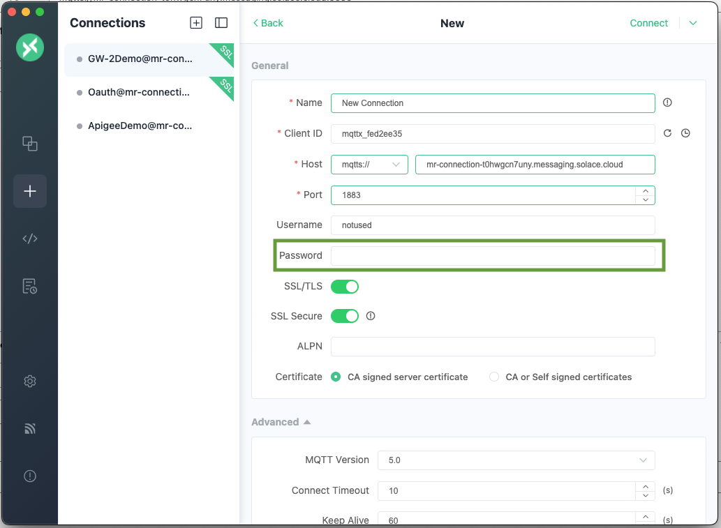 Provide Connection Details